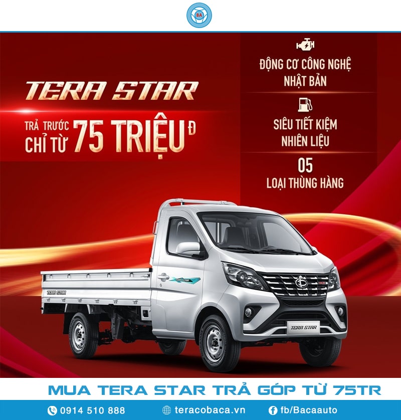 Mua xe tải tera star 990kg trả góp