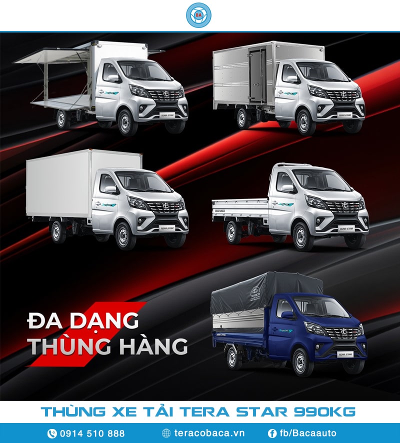 Thùng xe tải teraco star 990kg