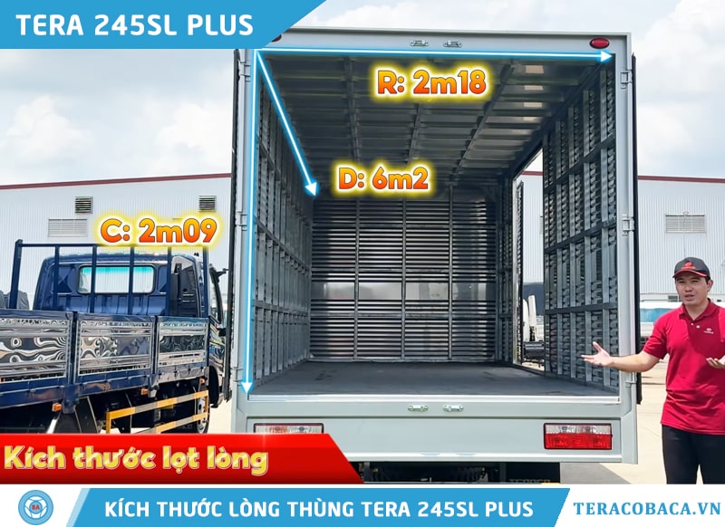Kích thước lòng thùng xe tải Tera 245SL Plus