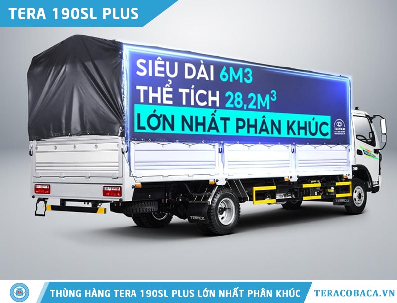 Thùng hàng xe tải Tera 190SL Plus lớn nhất phân khúc