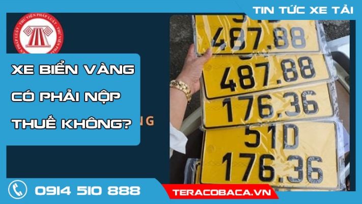 Xe biển vàng có phải nộp thuế không